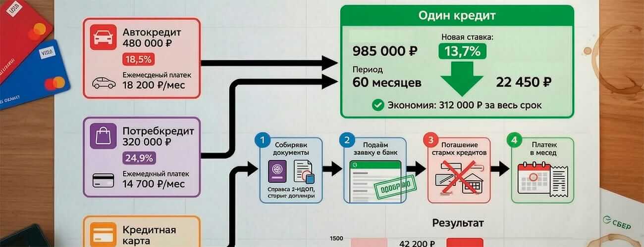 Как объединить все кредиты в один и снизить платеж