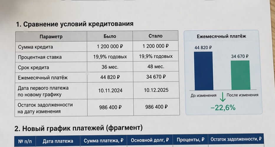 Снижение текущего платежа